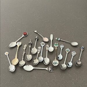 Vintage-Style Decorative Collector Spoons with Gemstone Accents